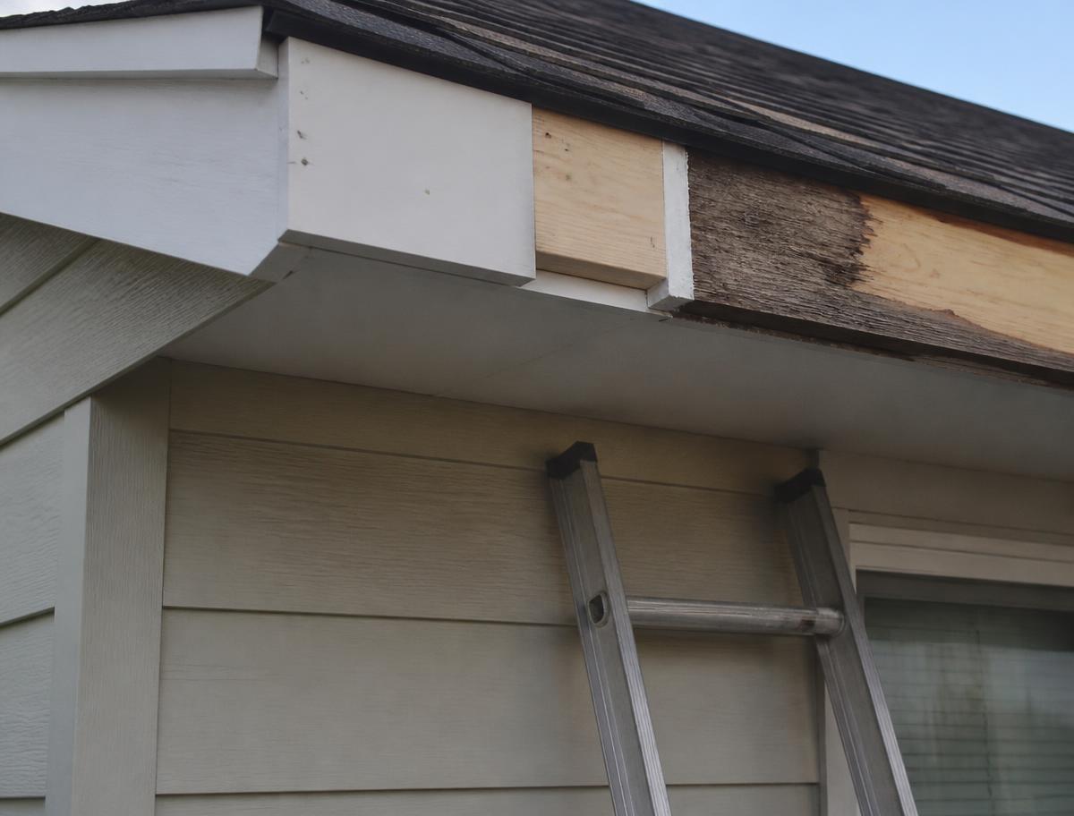 Exterior trim and fascia repair on a single-story home
